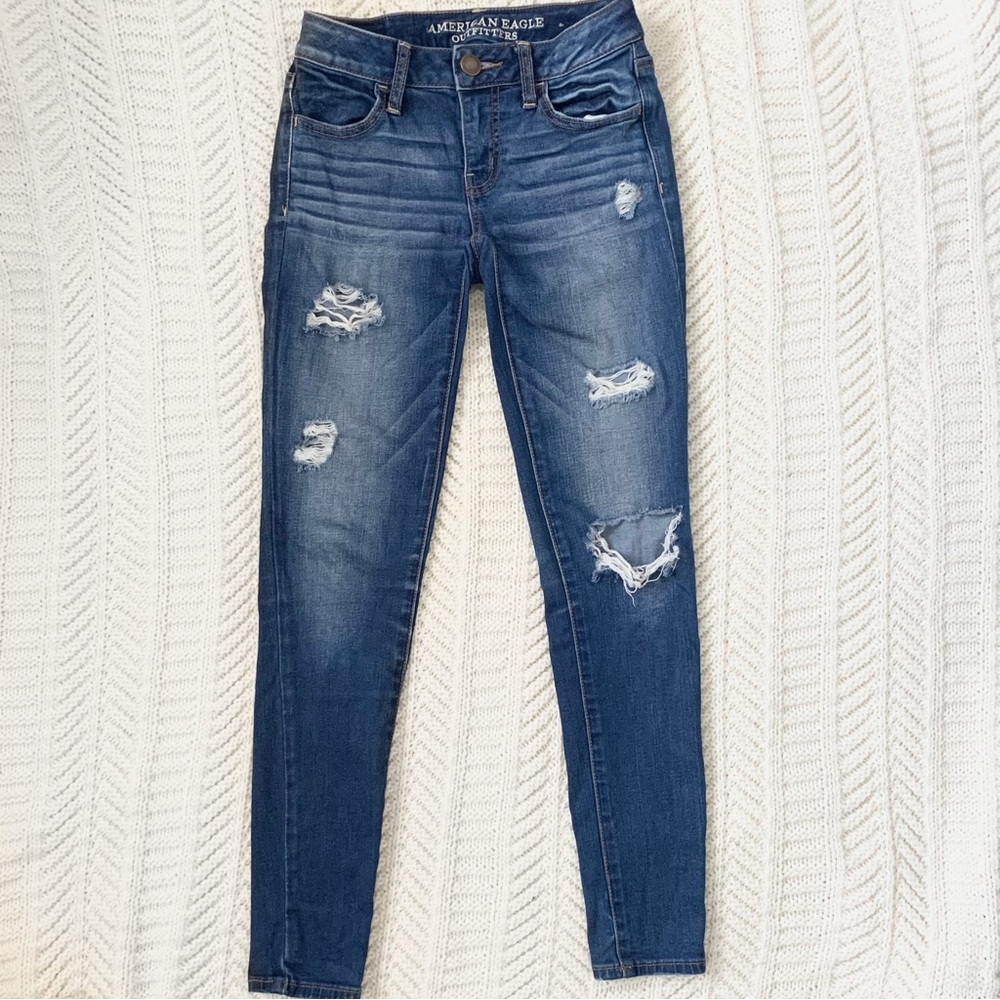 American Eagle Skinny Jeans Distressed Size 0 Short